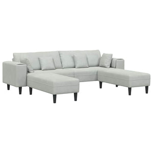 Canapé en velours avec coussin 3 pcs Gris clair 208 cm Velours