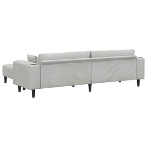 Canapé en velours avec coussin 3 pcs Gris clair 208 cm Velours