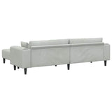 Canapé en velours avec coussin 3 pcs Gris clair 208 cm Velours