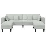 Canapé en velours avec coussin 3 pcs Gris clair 208 cm Velours