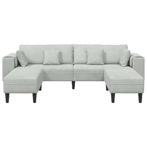 Canapé en velours avec coussin 3 pcs Gris clair 208 cm Velours
