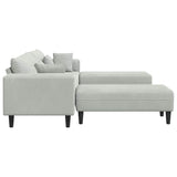 Canapé en velours avec coussin 3 pcs Gris clair 208 cm Velours