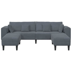 Canapé en velours avec coussin 3 pcs Gris foncé 208 cm Velours