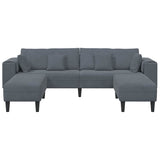 Canapé en velours avec coussin 3 pcs Gris foncé 208 cm Velours