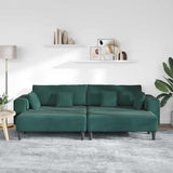 Canapé en velours avec coussin 3 pcs Vert foncé 208 cm Velours