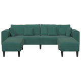 Canapé en velours avec coussin 3 pcs Vert foncé 208 cm Velours