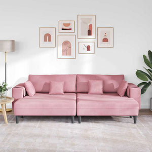Canapé en velours avec coussin 3 pcs Rose 208 cm Velours