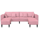 Canapé en velours avec coussin 3 pcs Rose 208 cm Velours