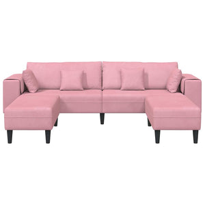 Canapé en velours avec coussin 3 pcs Rose 208 cm Velours
