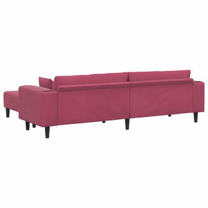 Canapé en velours avec coussin 3 pcs Bordeaux 208 cm Velours