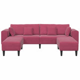 Canapé en velours avec coussin 3 pcs Bordeaux 208 cm Velours