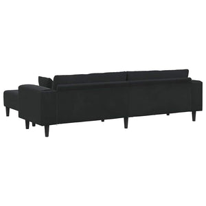 Canapé en velours avec coussin 3 pcs Noir 208 cm Velours