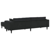 Canapé en velours avec coussin 3 pcs Noir 208 cm Velours