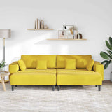 Canapé en velours avec coussin 3 pcs Jaune 208 cm Velours