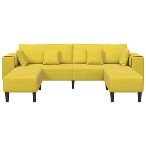 Canapé en velours avec coussin 3 pcs Jaune 208 cm Velours