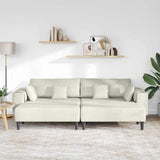 Canapé en velours avec coussin 3 pcs Crème 208 cm Velours