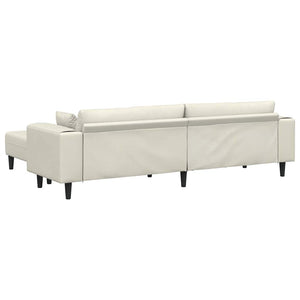 Canapé en velours avec coussin 3 pcs Crème 208 cm Velours