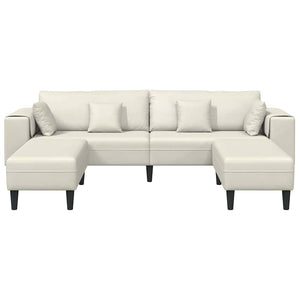 Canapé en velours avec coussin 3 pcs Crème 208 cm Velours