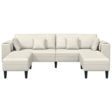 Canapé en velours avec coussin 3 pcs Crème 208 cm Velours