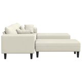 Canapé en velours avec coussin 3 pcs Crème 208 cm Velours