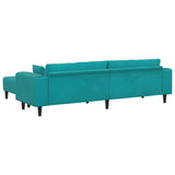 Canapé en velours avec coussin 3 pcs Turquoise 208 cm Velours