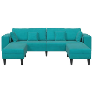 Canapé en velours avec coussin 3 pcs Turquoise 208 cm Velours