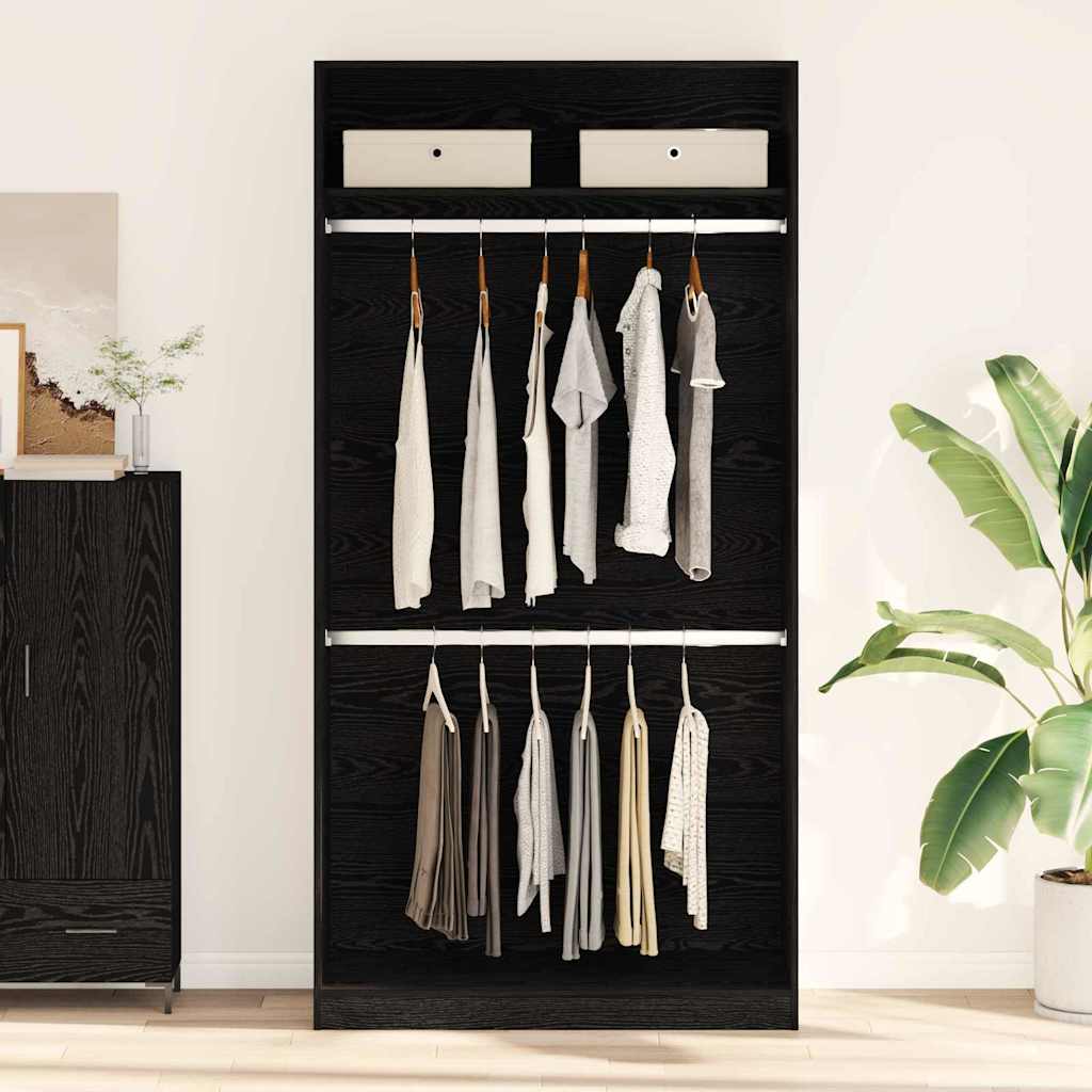 Armoire Chêne noir 100 x 50 x 200 cm Bois d'ingénierie