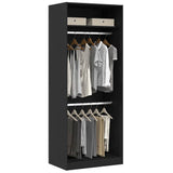 Armoire Chêne noir 80 x 50 x 200 cm Bois d'ingénierie
