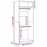 Armoire Chêne noir 80 x 50 x 200 cm Bois d'ingénierie