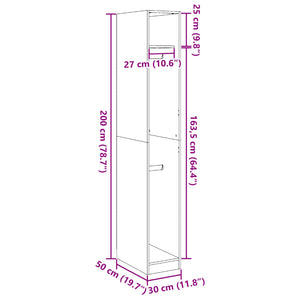 Armoire Chêne noir 30 x 50 x 200 cm Bois d'ingénierie