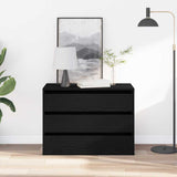 Commode Chêne noir 80 x 41 x 58 cm Bois d'ingénierie
