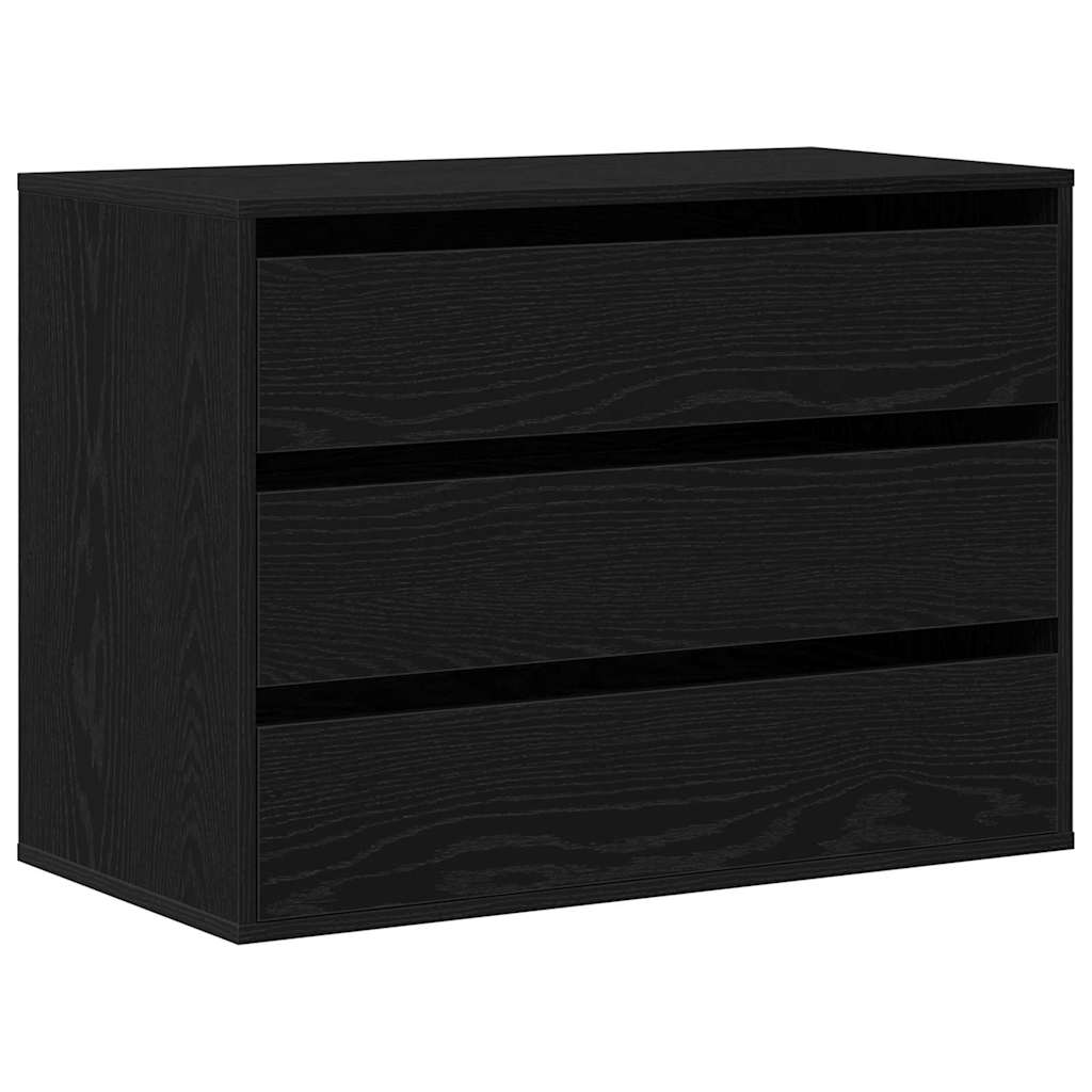 Commode Chêne noir 80 x 41 x 58 cm Bois d'ingénierie