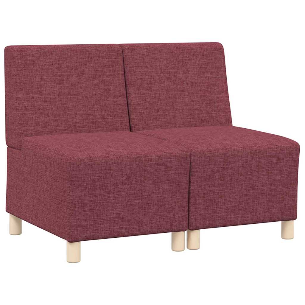 Unité de Sofa Modulaire Sans Accoudoirs 2 pcs Rouge