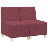 Unité de Sofa Modulaire Sans Accoudoirs 2 pcs Rouge