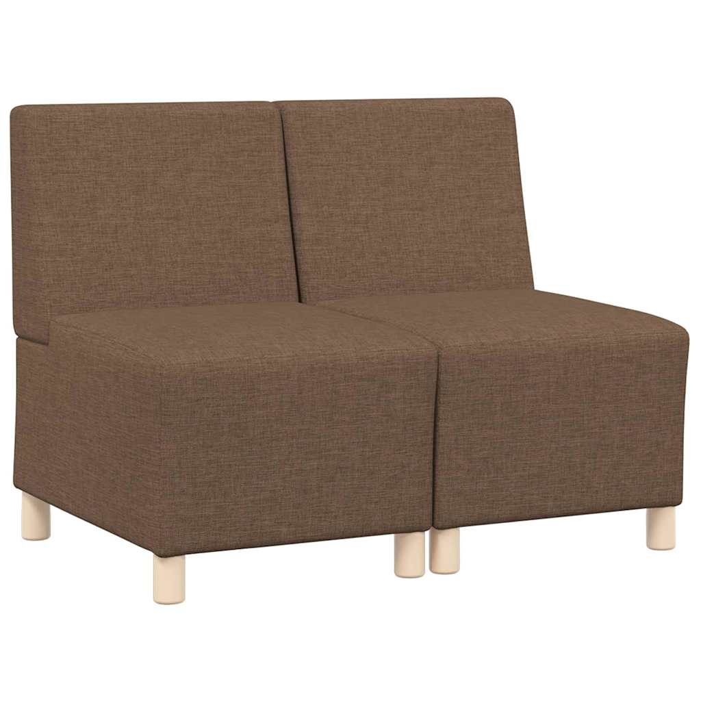 Unité de Sofa Modulaire Sans Accoudoirs 2 pcs Marron