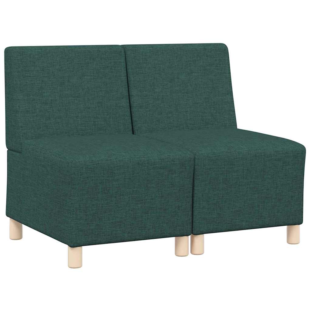 Unité de Sofa Modulaire Sans Accoudoirs 2 pcs Vert foncé