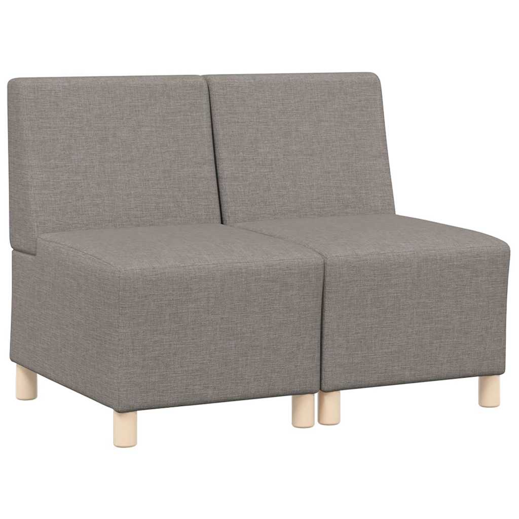 Unité de Sofa Modulaire Sans Accoudoirs 2 pcs Taupe