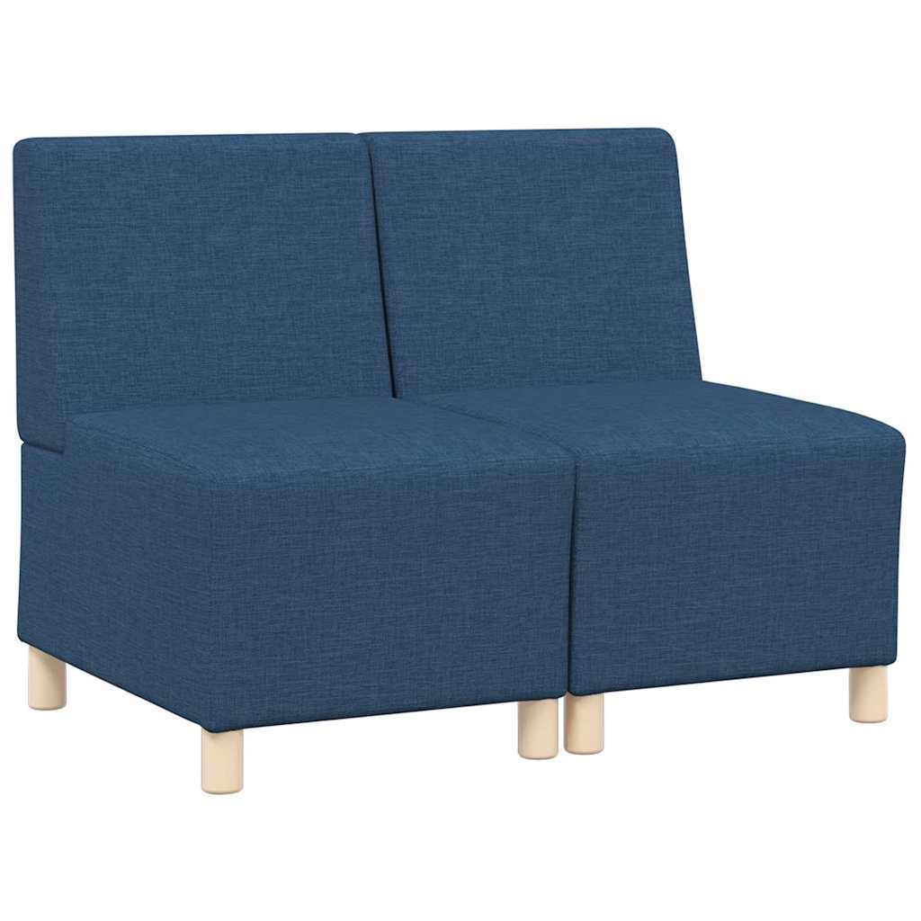 Unité de Sofa Modulaire Sans Accoudoirs 2 pcs Bleu