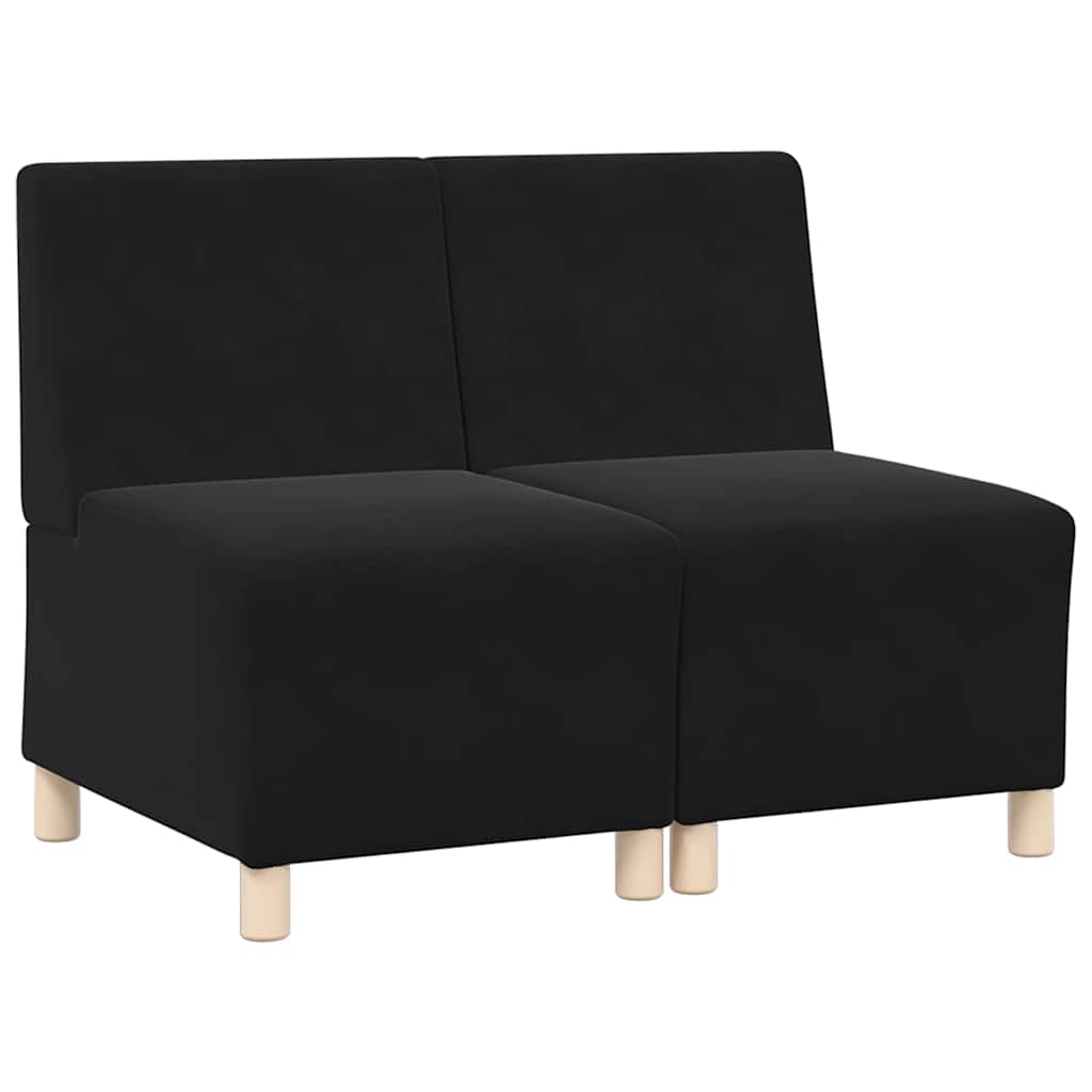 Unité de Sofa Modulaire Sans Accoudoirs 2 pcs Noir