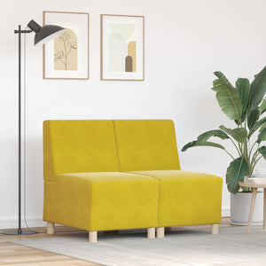 Unité de Sofa Modulaire Sans Accoudoirs 2 pcs Jaune