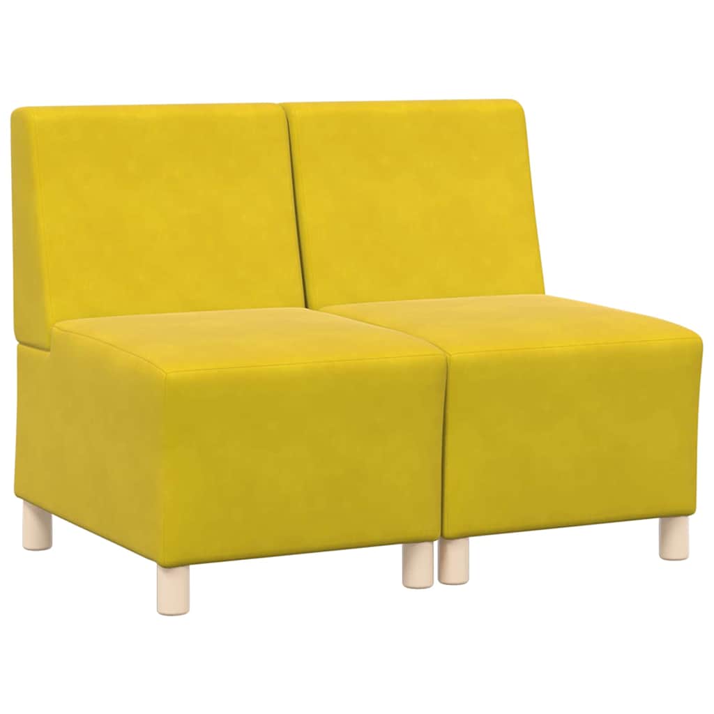 Unité de Sofa Modulaire Sans Accoudoirs 2 pcs Jaune