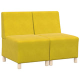 Unité de Sofa Modulaire Sans Accoudoirs 2 pcs Jaune