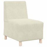Unité de Sofa Modulaire Sans Accoudoirs 2 pcs Crème