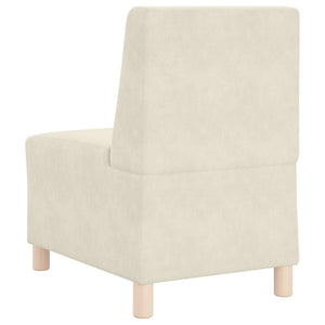 Unité de Sofa Modulaire Sans Accoudoirs 2 pcs Crème