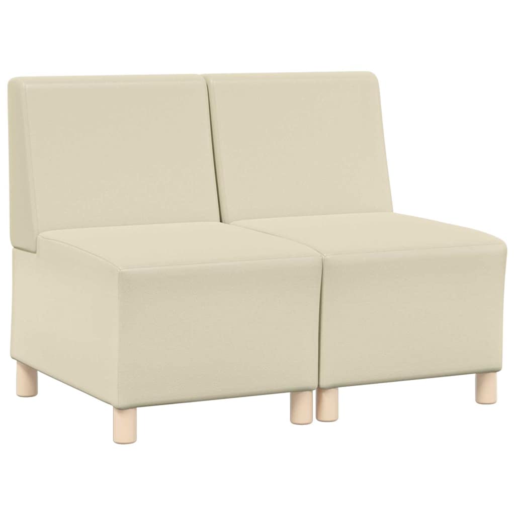 Unité de Sofa Modulaire Sans Accoudoirs 2 pcs Crème