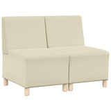Unité de Sofa Modulaire Sans Accoudoirs 2 pcs Crème