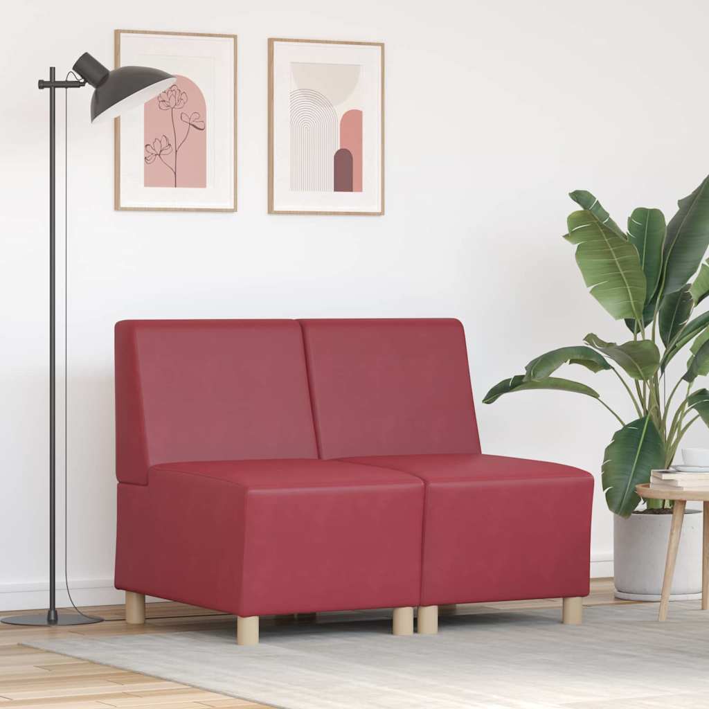 Unité de Sofa Modulaire Sans Accoudoirs 2 pcs Bordeaux