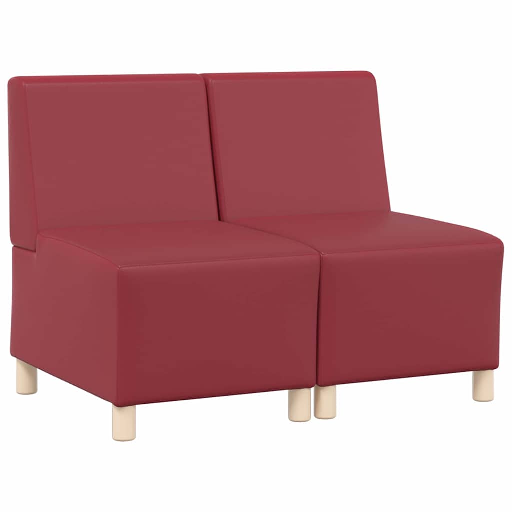 Unité de Sofa Modulaire Sans Accoudoirs 2 pcs Bordeaux