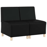 Unité de Sofa Modulaire Sans Accoudoirs 2 pcs Noir