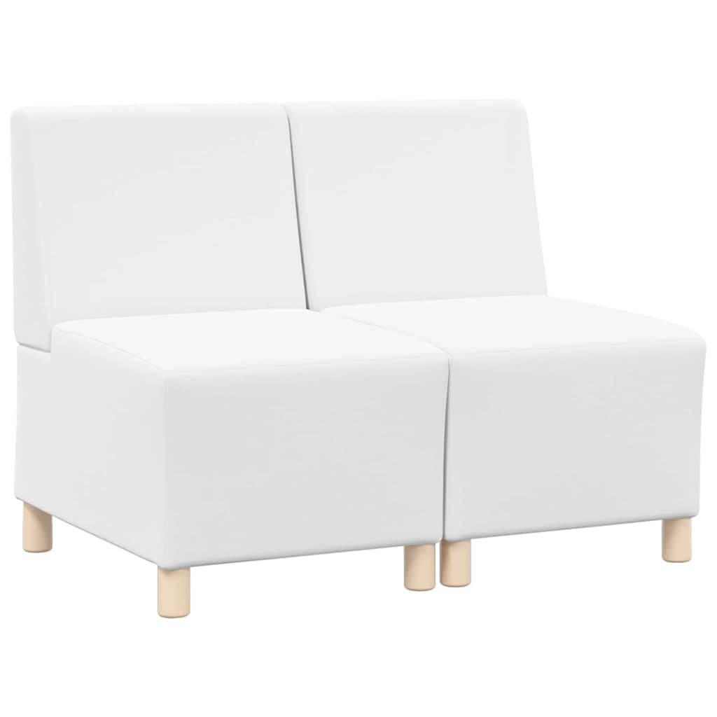 Unité de Sofa Modulaire Sans Accoudoirs 2 pcs Blanc